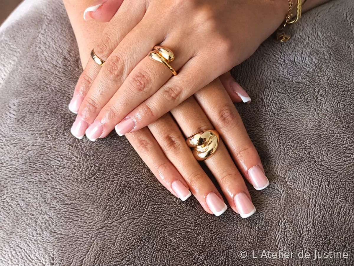 Pose complète (Capsules Gel) ✨ Effet Chrome + French ✨